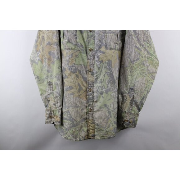 Vintage Mossy Oak Camouflage Mens XL Faded Camouflage Collared Button Shirt - Picture 3 of 11